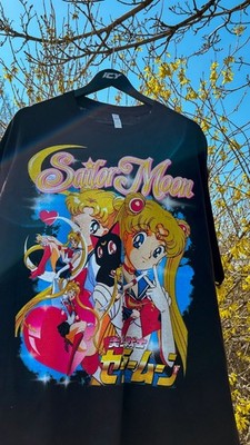 Sailor Moon Anime Black vintage T-Shirt QT3569 | eBay