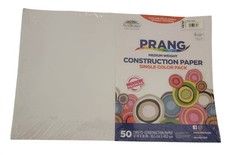 NEW Prang Medium Weight Construction Paper Bright White 12 x 18 50 Sheets