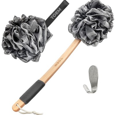 Back Scrubber for Shower | Bamboo Charcoal Fiber Infused | Loufas for Men & W...