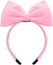 1Pc Sweet Pink Halloween Bow Headband Bowknot Hair Hoops Bands Headpiece Hairban