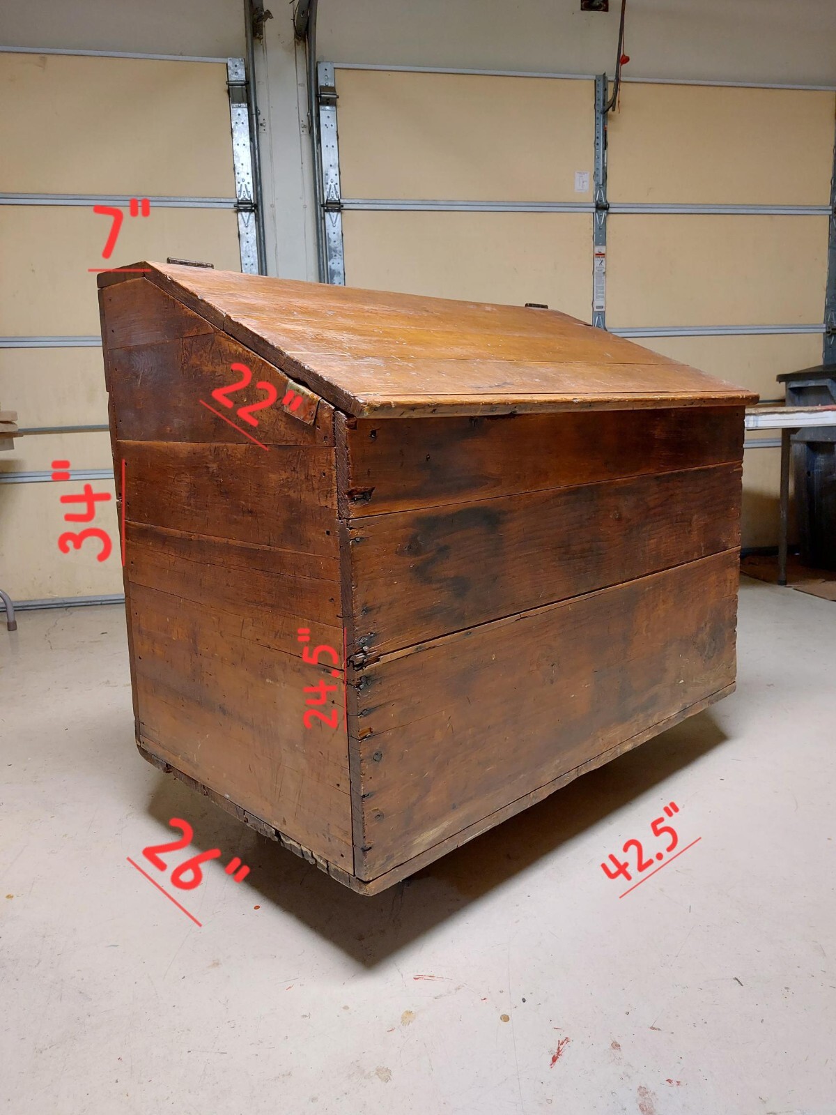 Antique Wooden Grain Bin. 42.5”" wide x 34" high eBay