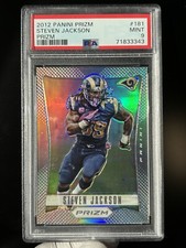 2012 Panini Silver Prizm Steven Jackson 181 Los Angeles Rams PSA 9, pop 3/ SP 