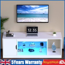 148CM LED TV Stand Cabinet Unit Modern MDF Entertainment RGB Lights Wooden Gnumf