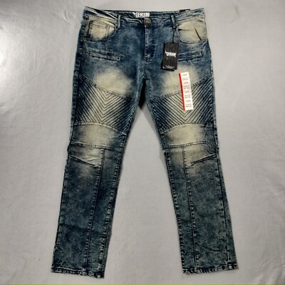 NWT Genuine Authentic Garments Slim Blue Denim Jeans Mens Size Actual 39x32