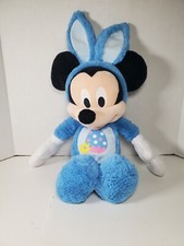 Disney Mickey Mouse Plush In Blue Easter Bunny Costume 18  Stuffed Animal