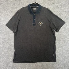 Guinness Shirt Mens XL Black Polo Shirt Striped Beer Logo Irish Casual