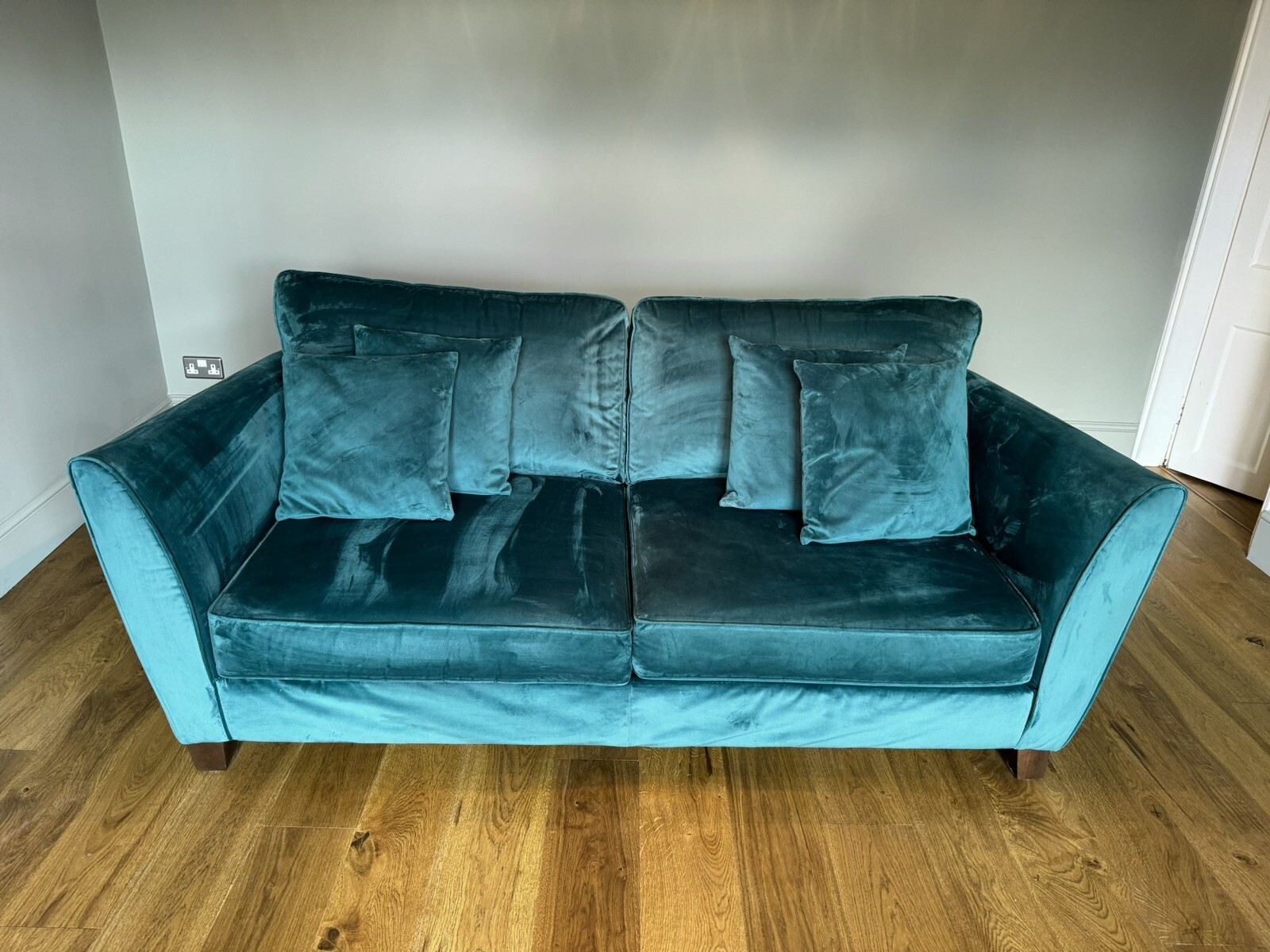 3 Seater SOFOLOGY CANTERBURY Sofa In TEAL VELVET RRP £1099 BARELY USED eBay