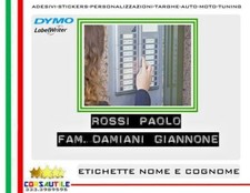 DYMO ETICHETTE ADESIVE A RILIEVO CITOFONI CASSETTA POSTA ARMADIETTI CONTATORI 