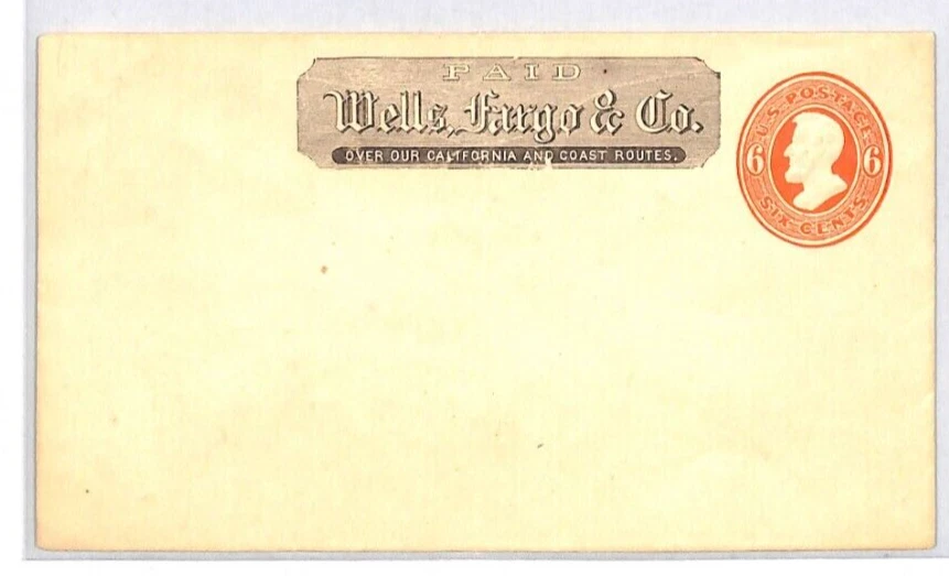 USA Cover *WELLS FARGO* ADVERT 6c Red LINCOLN Postal Stationery Scott.U182 XU26 - Image 2 of 4