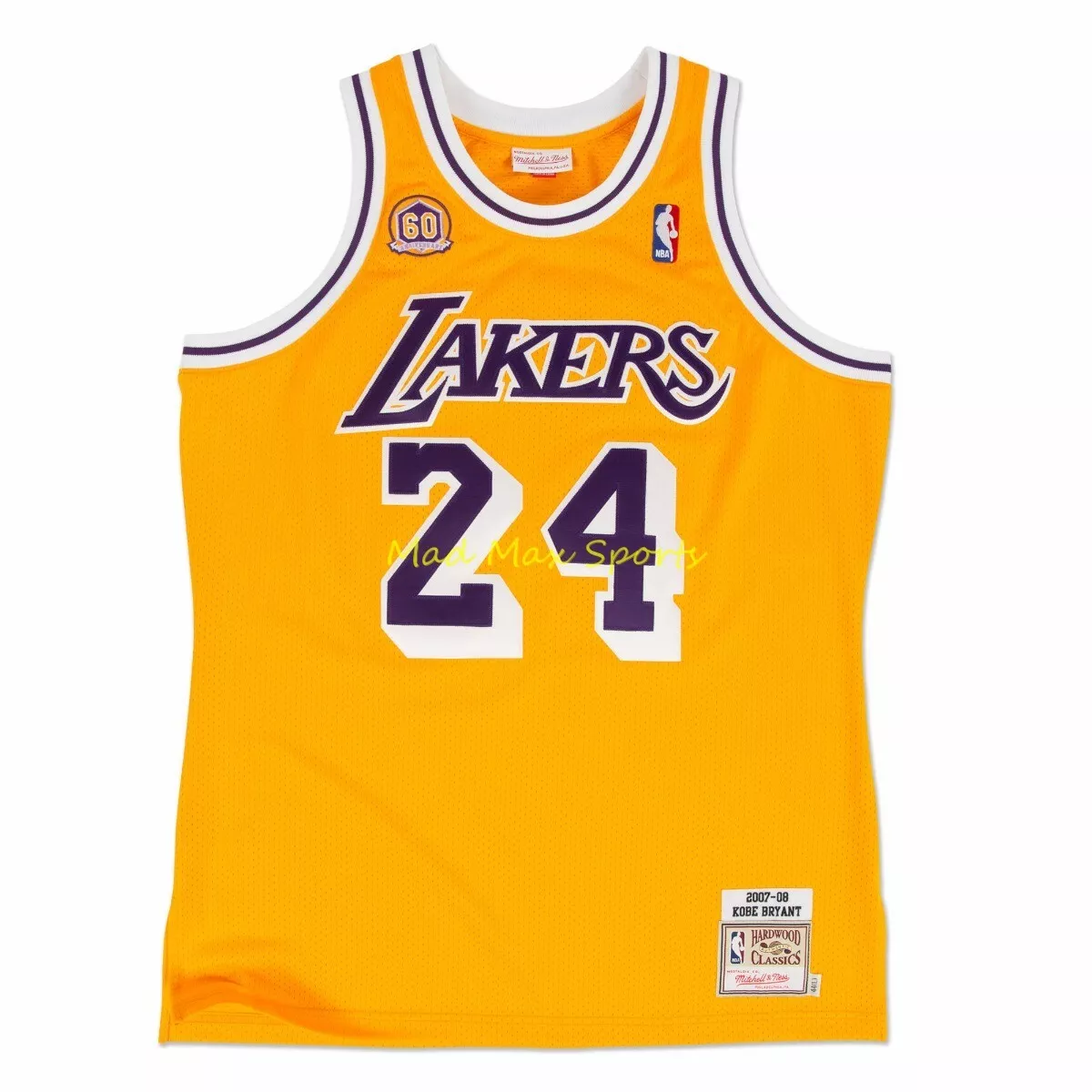 Kobe Bryant Los Angeles Lakers Mitchell & Ness 2007-08 Hardwood Classics  60th Season Authentic Jersey - Purple