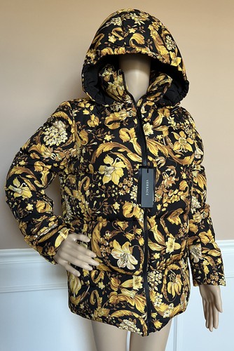 Baroque Garden Print Down Parka Jacket 