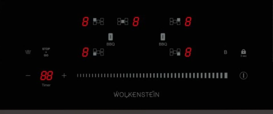 Induktionskochfeld 77 cm Wolkenstein autark 2 Doppel-Flexzonen WIF77-2FZF - Bild 4 von 4