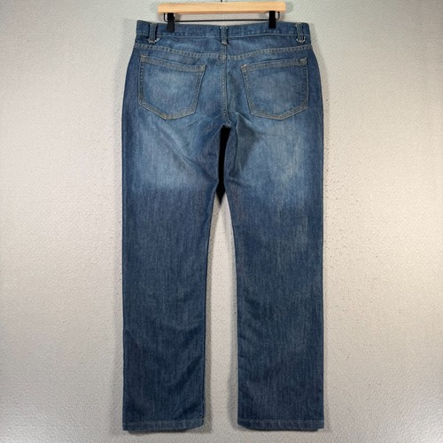 PD&C Slim Straight Jeans Mens 36x32 Blue Medium Wash Denim Stretch City Trendy - 第 2/14 張圖片