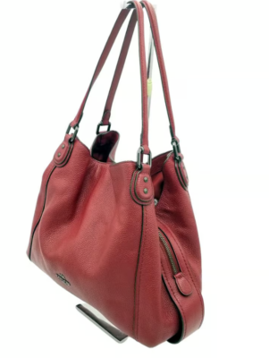 【関税込★】 Edie Triple Compartment バッグ Coach Edie Turnlock Red Triple Compartment Shoulder Bag | eBay