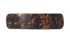 Vtg France 4 " Barrette Clear With Metallic Copper  Brown Abstract Design