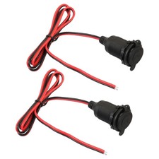 2PCS Car 12v Cigarette lighter Charger Cable Female Socket Plug Connector USA