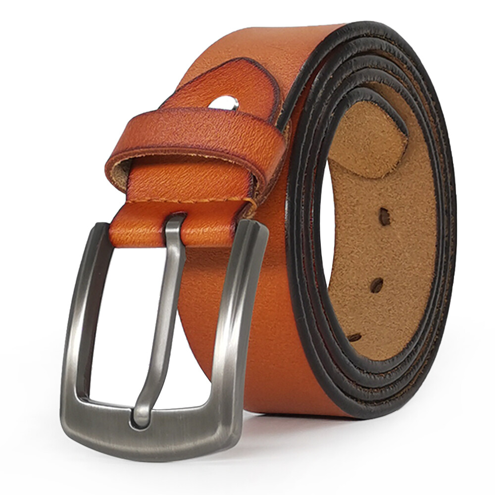 Classic Casual Mens Belt for Jeans Genuine Leather Belt Size 105cm-150cm