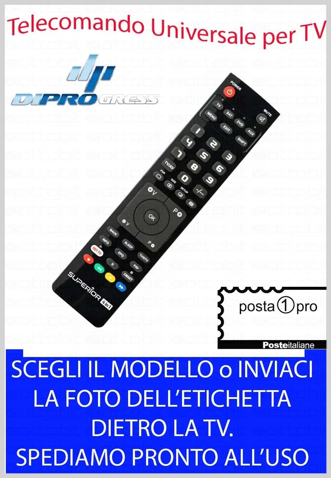 TELECOMANDO UNIVERSALE per DECODER DIGITALE e SAT DIPROGRESS SCEGLI MODELLO
