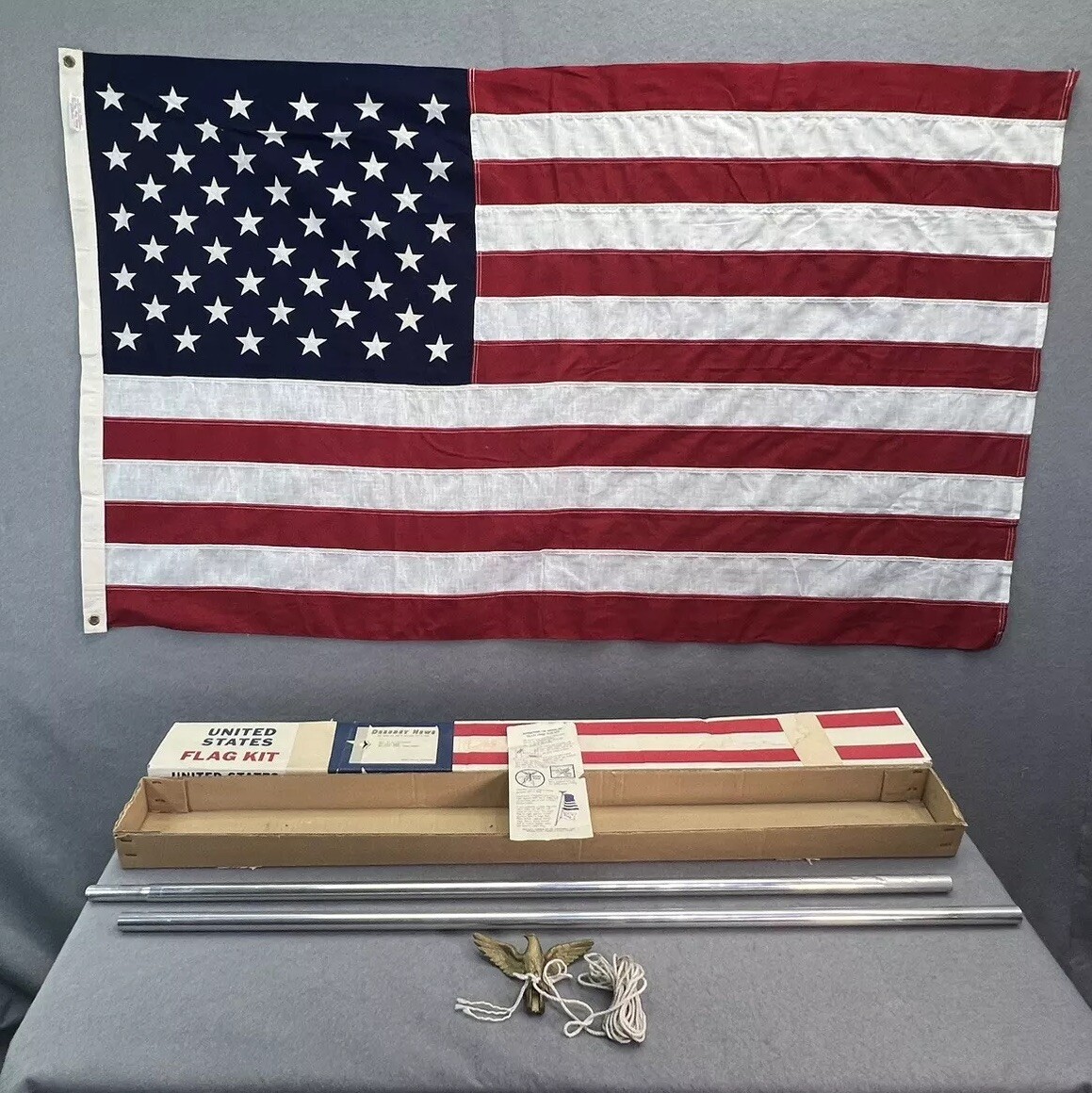VINTAGE Valley Forge Pioneer Flag Kit US American Flag 3x5 VINTAGE Valley Forge Pioneer Flag Kit US American Flag 3x5