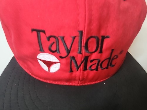 VTG Taylor Made Hat Cap Retro Golf Black Red Made In USA Texace Size L-XL READ - Picture 3 of 13