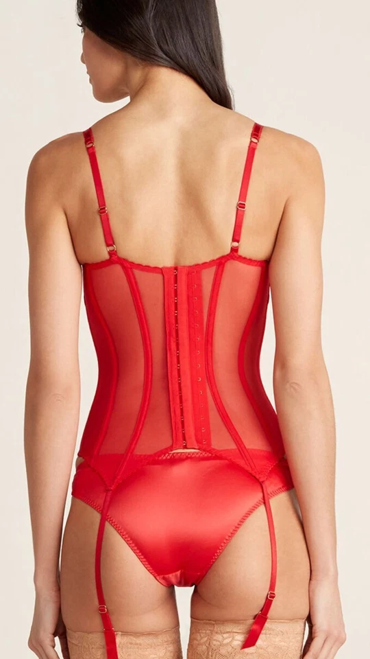 L'Agent by Agent Provocateur Mariona 34B Malla Basque Bustier Vacaciones Rojo Foto 2 de 2