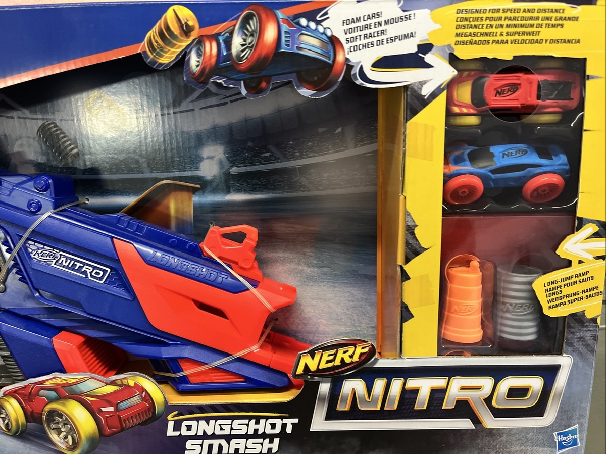 nerf nitro longshot smash spara macchine vetture rampa gioco
