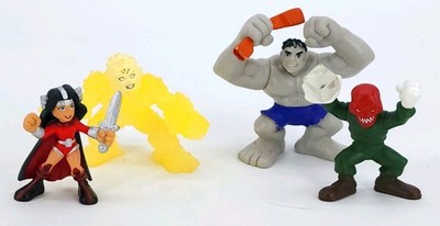 Marvel Super Hero Squad HULK,  ZZZAX, Valkyrie & Red Skull Lot Hasbro 2008 