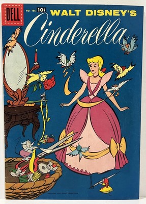 Walt Disney's Cinderella Four Color 786 Dell 1957 Classic Movie Nice Sample Copy