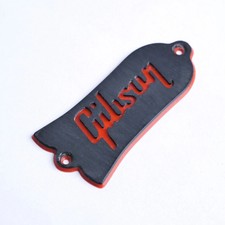 Custom Gibson Les Paul Truss Rod Cover - Gibson Logo Black  Red 