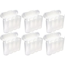 Six 6 EBC Battery AA AAA Clear Plastic Battery Storage Case Holder Box US Ship