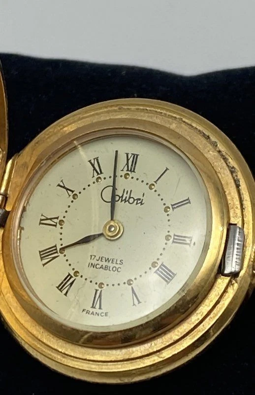 Reloj Bolsillo Colibri Incabloc Tono Dorado 27mm 19.0g Foto 4 de 4
