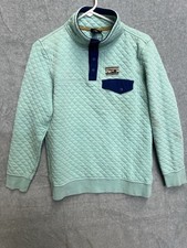 Patagonia Organic Cotton Quilt Snap-T Pullover XS Mint Green Navy Blue 25371