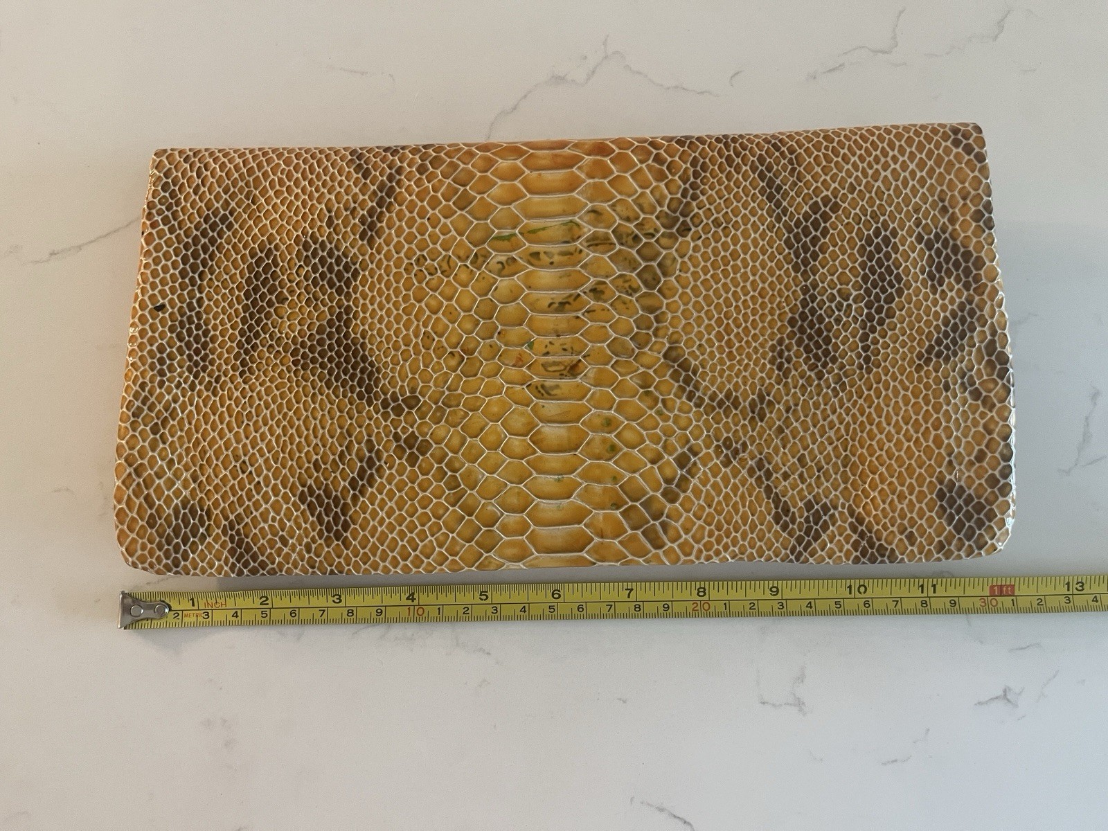 ABAS Python Snakeskin Embossed Champagne Leather … - image 8