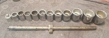 Vintage Thorsen USA ¾" Drive 12 Point socket Set With Bar. 12 PC. 1" To 1⅞"