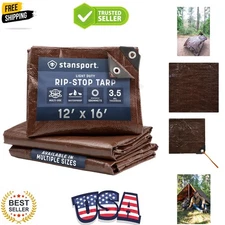 Light-Duty Rip-Stop Tarp 12' x 16' - Brown U-1216