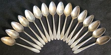 16 National Silver Co. Silverplate Spoons. Pattern Unknown. Triple Plate Plus.
