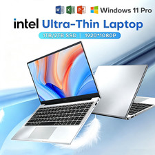 14.1" Ultra Slim Windows 11 Pro Laptop Computer intel Atom A3950 12GB RAM 1TB 2T