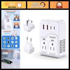 2000W Voltage Converter 220V to 110V for European Travel, 7-in-1 Adapter with 3