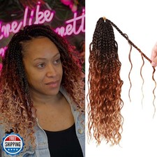 Goddess Box Braids Crochet hair -14 Inch 9 Packs Water Wave Boho Crochet Brai