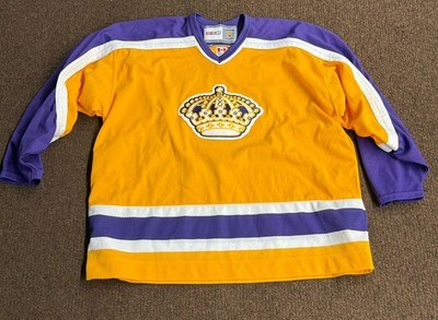Maillot De Hockey Vintage CCM Kent Hockey Schools – Jaune, Années 90 – Taille XL