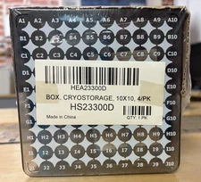 Heathrow Scientific "Arctic Squares" Cryo Storage Box (100 wells, SKU: HS23300D)