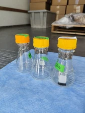 Set Of 3 Glass Flask With Screw Cap Pyrex 200ml