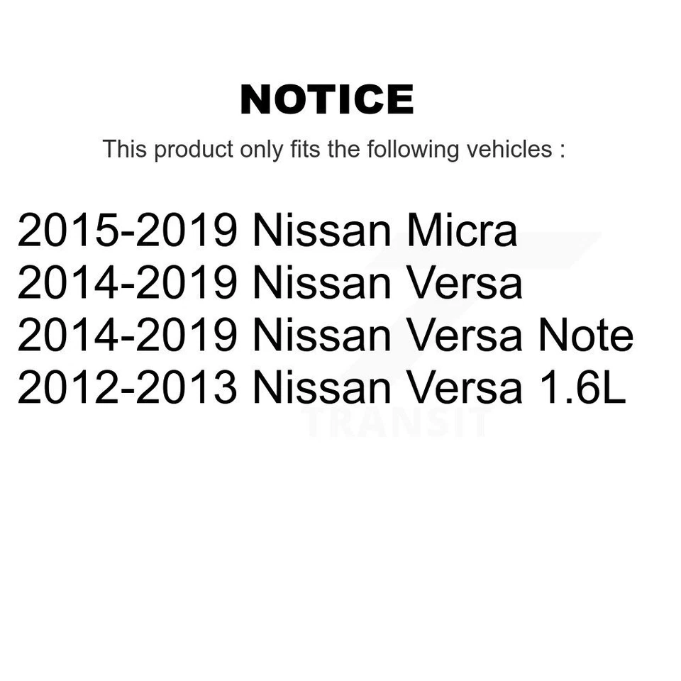 Coated Brake Rotors Semi-Metallic Pad Drum Front Rear Kit (7Pc) For Nissan Micra - Image 2 of 4