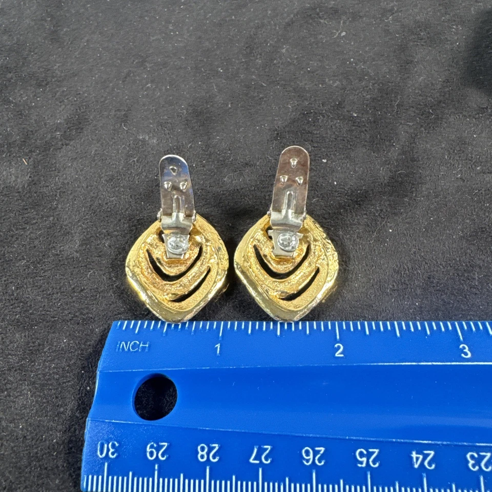 Золотистые зажимы для обуви в форме бриллианта закрученные зажимы гламурные классические 80-е - Изображение 2 из 3