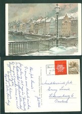 Denmark. 1966 Christmas Card.Seal + 40 Ore.Copenh. Copenh.  New Harbour .Vanlose