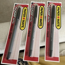 Lot Of 3-  1992 Paper Mate Flex grip Fine point Double Heart Black Ball Pen NEW