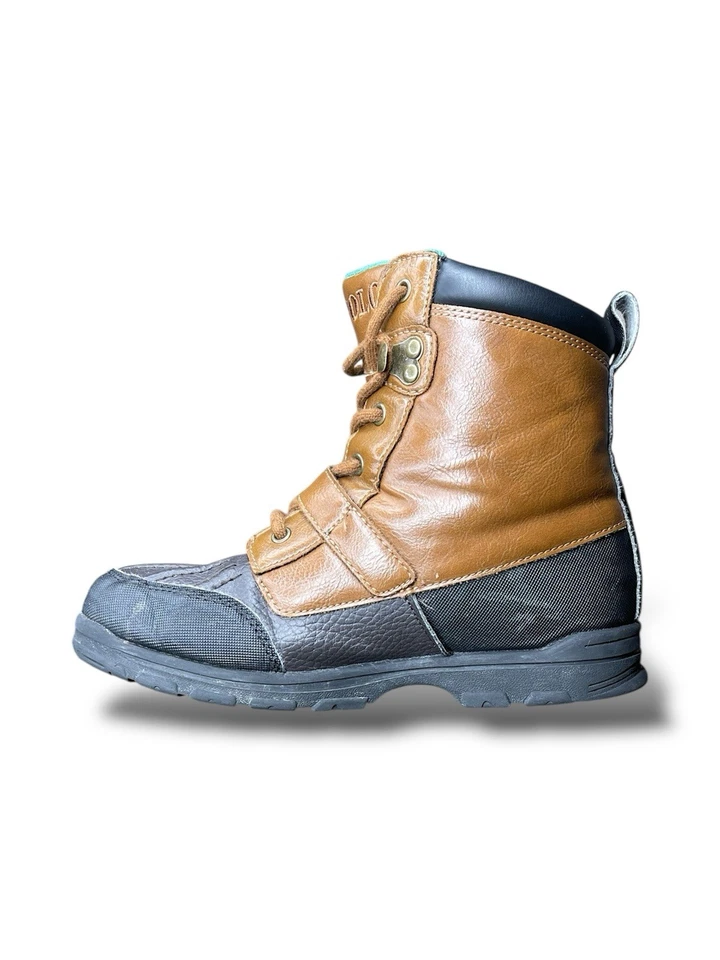 Polo Ralph Lauren Colbey Mid II Duck Boots Kids 3.5 Brown Waterproof - Image 4 of 4