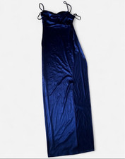 Windsor Women s Blue Satin Full Slip, Spaghetti Strap L Regular