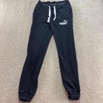 Puma Sweatpants Mens Small Jogger Black Drawstring Logo Athletic