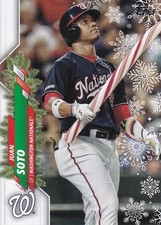 2020 Topps Walmart Holiday Juan Soto Photo Variations Candy Cane Bat